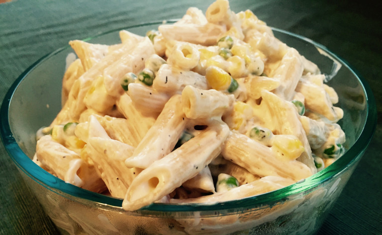 Creamy Penne With Peas and Corn
