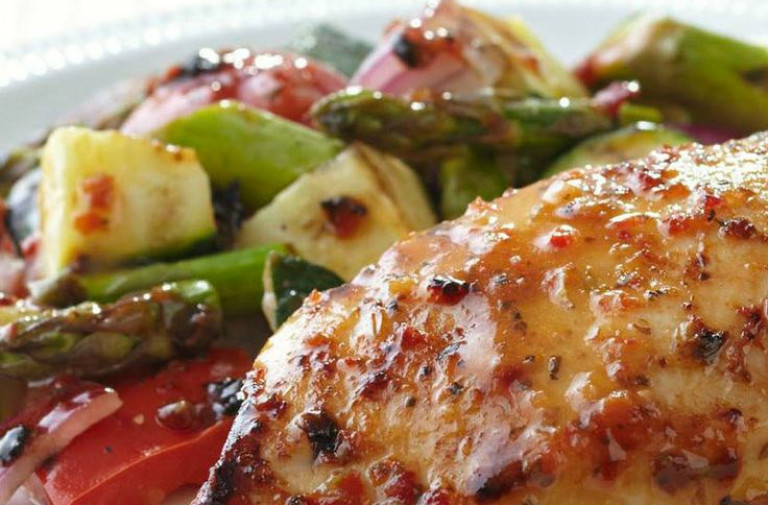 Grilled Chicken with Savory Summer Vegetables