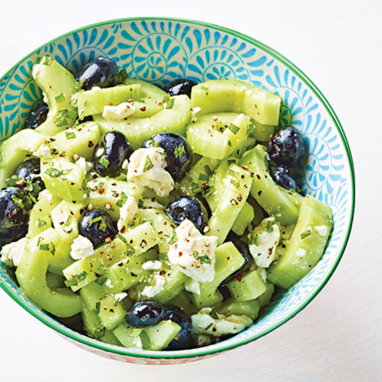 Cucumber & Blueberry Salad with Feta