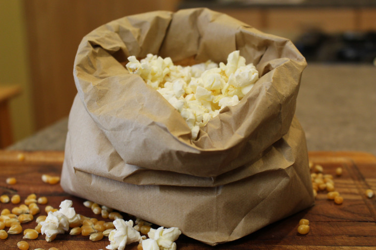 Brown bag popcorn
